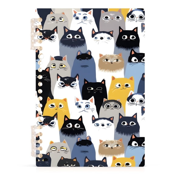 joogoo Spiral Journal Notebook Doodle Cute Cats Cartoon College Ruled Notebooks 8.3" x 5.7" 1 PC