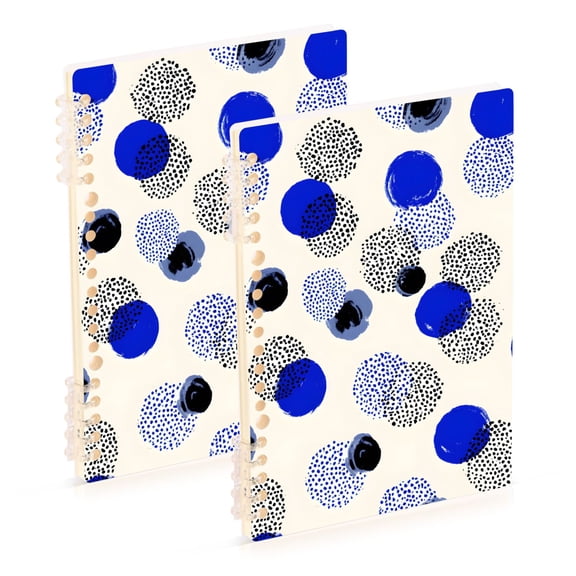 joogoo Spiral Journal Notebook Dots Abstract College Ruled Notebooks 8.3" x 5.7" 2 PCs