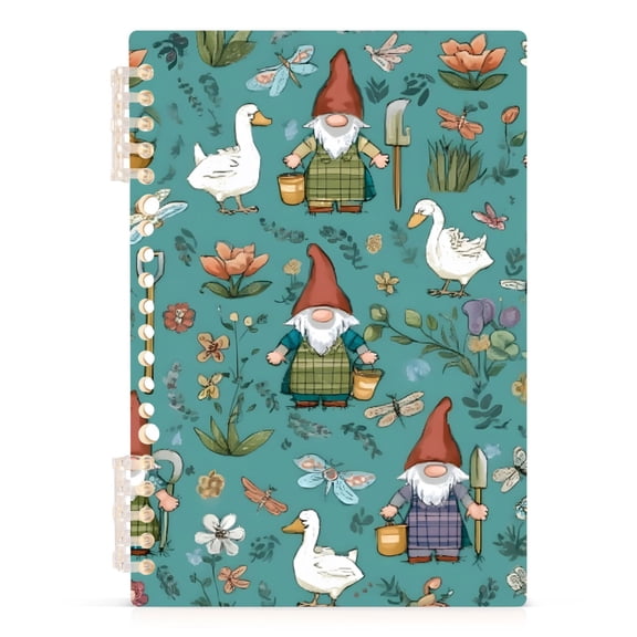 joogoo Spiral Journal Notebook Ducks Dragonfly Gnomes College Ruled Notebooks 8.3" x 5.7" 1 PC
