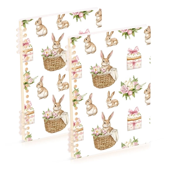 joogoo Spiral Journal Notebook Easter Rabbit College Ruled Notebooks 8.3" x 5.7" 2 PCs
