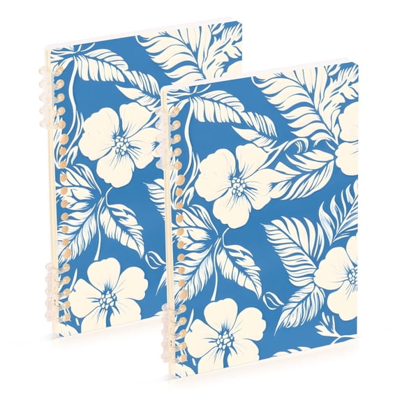 joogoo Spiral Journal Notebook Elegant Tropical Floral-h3 College Ruled Notebooks 8.3" x 5.7" 2 PCs