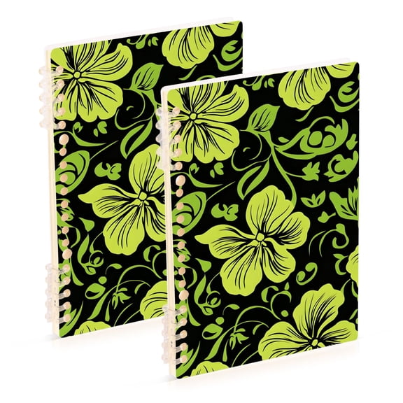 joogoo Spiral Journal Notebook Elegant Tropical Floral-h7 College Ruled Notebooks 8.3" x 5.7" 2 PCs