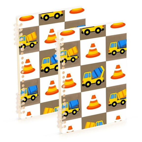 joogoo Spiral Journal Notebook Engineering Vehicles College Ruled Notebooks 8.3" x 5.7" 2 PCs