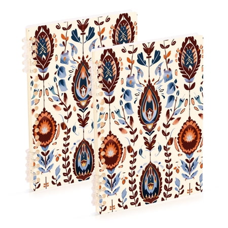 joogoo Spiral Journal Notebook Ethnic Boho Totem Pattern College Ruled Notebooks 8.3" x 5.7" 2 PCs