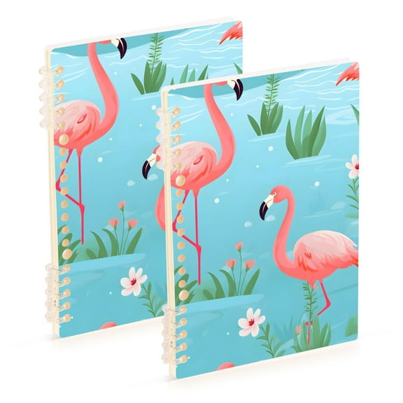 joogoo Spiral Journal Notebook Flamingo Floral College Ruled Notebooks 8.3" x 5.7" 2 PCs