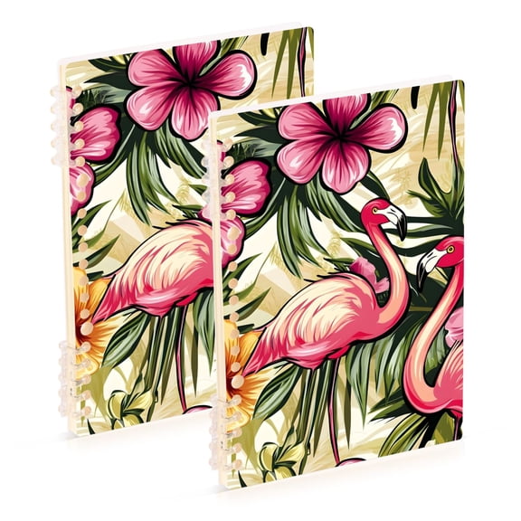 joogoo Spiral Journal Notebook Flamingo Flowers College Ruled Notebooks 8.3" x 5.7" 2 PCs