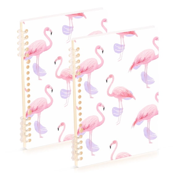 joogoo Spiral Journal Notebook Flamingos Watercolor College Ruled Notebooks 8.3" x 5.7" 2 PCs