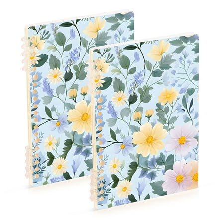 joogoo Spiral Journal Notebook Floral Pattern College Ruled Notebooks 8.3" x 5.7" 2 PCs