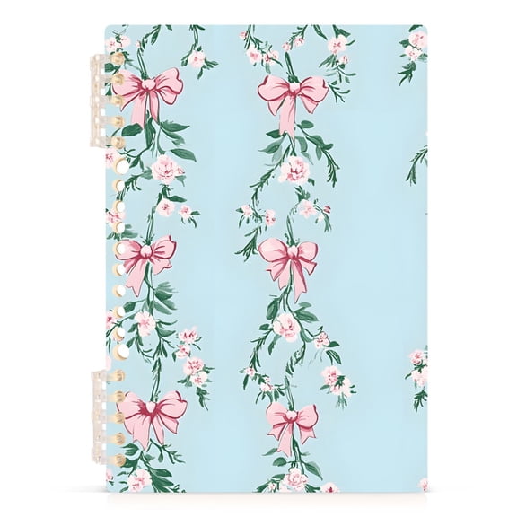 joogoo Spiral Journal Notebook Flowers Bows College Ruled Notebooks 8.3" x 5.7" 1 PC
