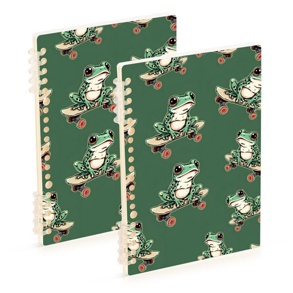 joogoo Spiral Journal Notebook Frog on Skateboard College Ruled Notebooks 8.3" x 5.7" 2 PCs