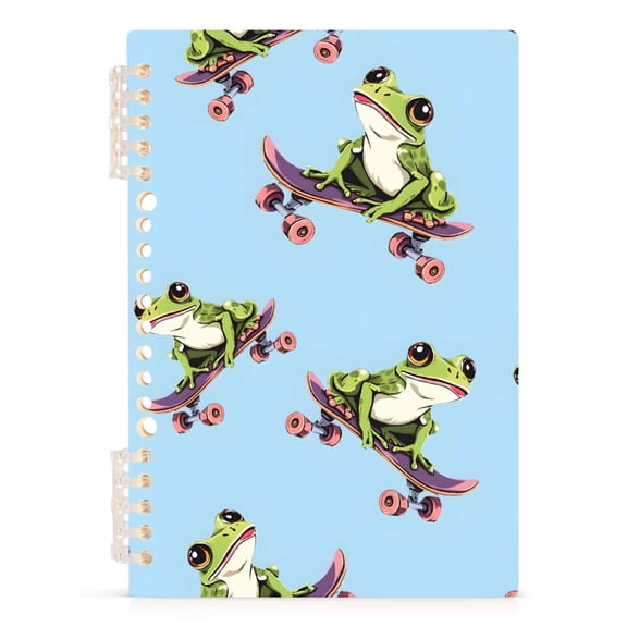 joogoo Spiral Journal Notebook Frogs Playing Skateboard College Ruled Notebooks 8.3" x 5.7" 1 PC