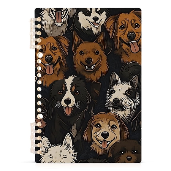 joogoo Spiral Journal Notebook Funny Cartoon Doodle Dogs College Ruled Notebooks 8.3" x 5.7" 1 PC