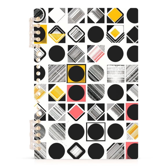 joogoo Spiral Journal Notebook Funny Checkered Abstract Geometry College Ruled Notebooks 8.3" x 5.7" 1 PC
