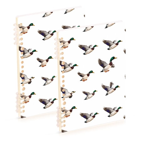 joogoo Spiral Journal Notebook Funny Flying Ducks College Ruled Notebooks 8.3" x 5.7" 2 PCs