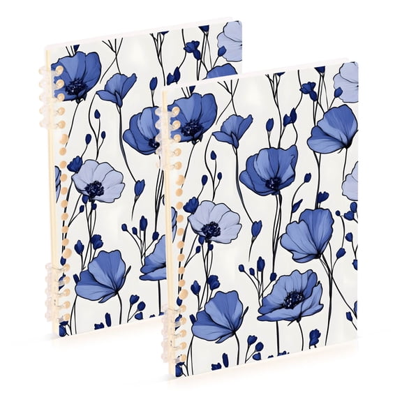 joogoo Spiral Journal Notebook Garden Flowers College Ruled Notebooks 8.3" x 5.7" 2 PCs