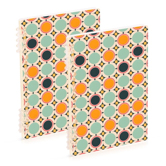 joogoo Spiral Journal Notebook Geometry Circle Print College Ruled Notebooks 8.3" x 5.7" 2 PCs