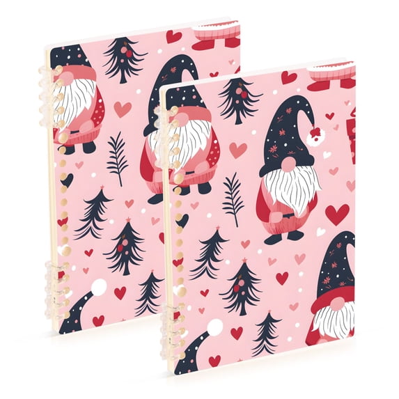 joogoo Spiral Journal Notebook Gnomes Christmas College Ruled Notebooks 8.3" x 5.7" 2 PCs