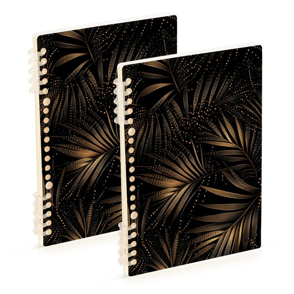 joogoo Spiral Journal Notebook Golden Leaves College Ruled Notebooks 8.3" x 5.7" 2 PCs
