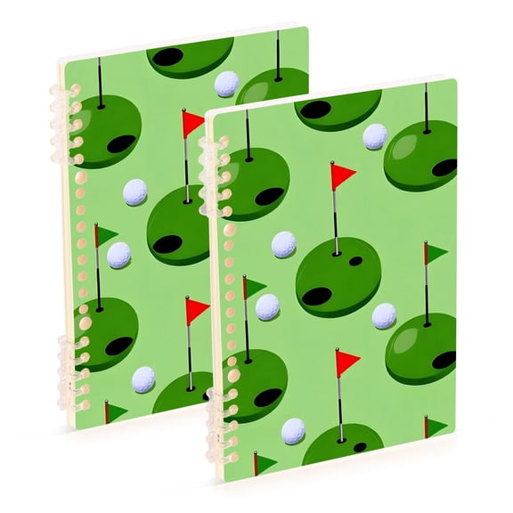 joogoo Spiral Journal Notebook Golf Ball and Flag College Ruled Notebooks 8.3" x 5.7" 2 PCs