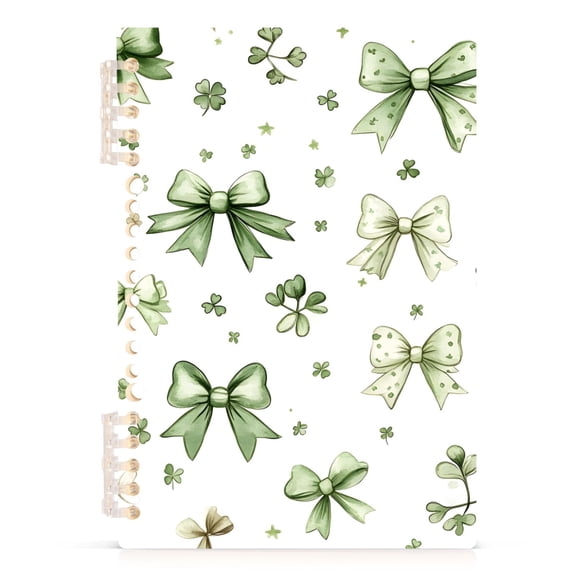 joogoo Spiral Journal Notebook Green Bows College Ruled Notebooks 8.3" x 5.7" 1 PC