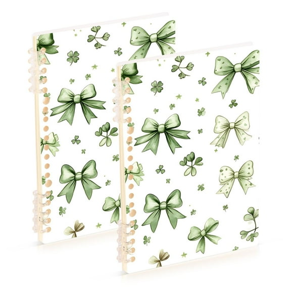 joogoo Spiral Journal Notebook Green Bows College Ruled Notebooks 8.3" x 5.7" 2 PCs