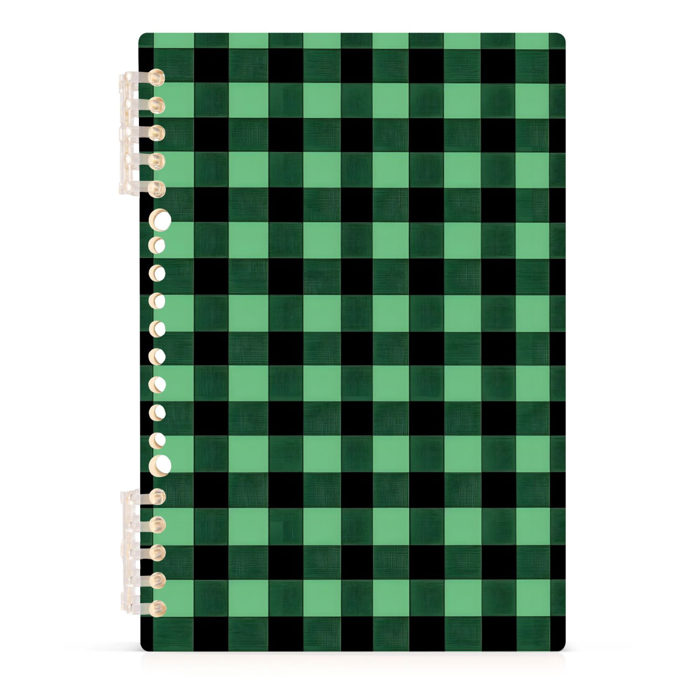 joogoo Spiral Journal Notebook Green Checkered Grid Art Pattern College ...