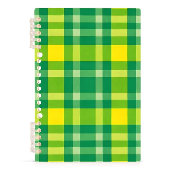 joogoo Spiral Journal Notebook Green Yellow Checkered College Ruled Notebooks 8.3" x 5.7" 1 PC