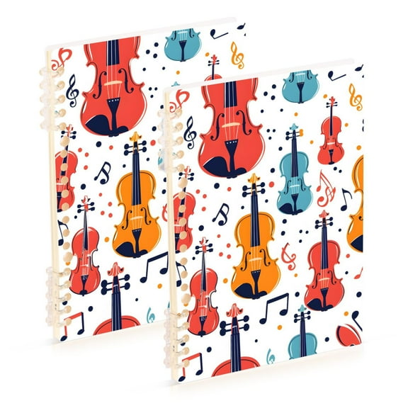 joogoo Spiral Journal Notebook Guitar Music Notes College Ruled Notebooks 8.3" x 5.7" 2 PCs