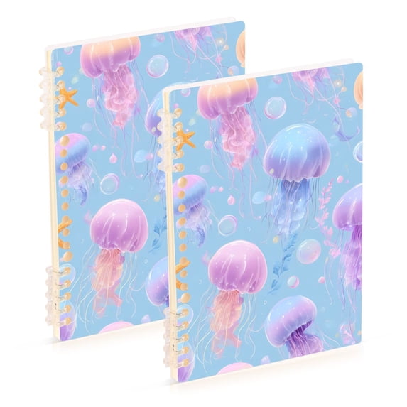 joogoo Spiral Journal Notebook Jellyfish and Starfish College Ruled Notebooks 8.3" x 5.7" 2 PCs