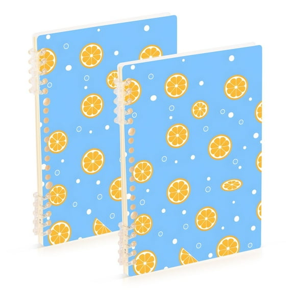 joogoo Spiral Journal Notebook Lemon Fruit College Ruled Notebooks 8.3" x 5.7" 2 PCs