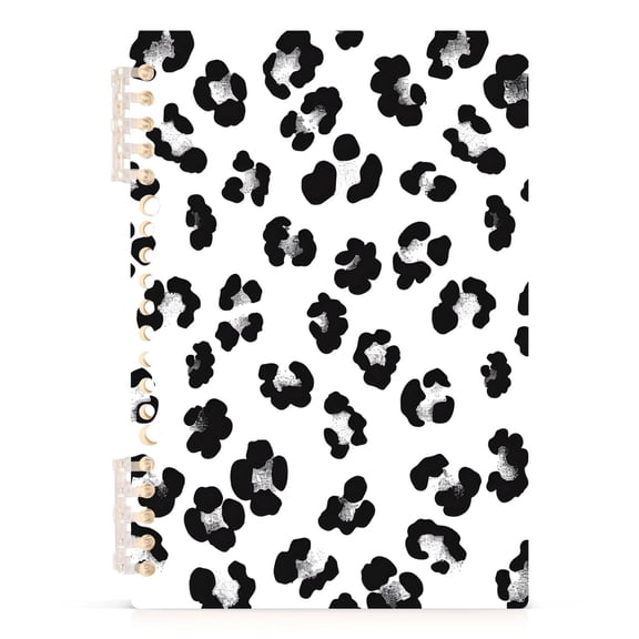 joogoo Spiral Journal Notebook Leopard Pattern White College Ruled Notebooks 8.3" x 5.7" 1 PC