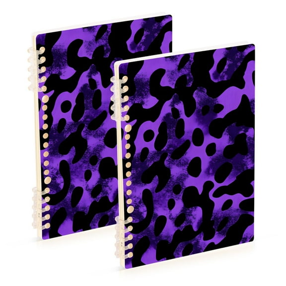 joogoo Spiral Journal Notebook Leopard-a2 Pattern College Ruled Notebooks 8.3" x 5.7" 2 PCs