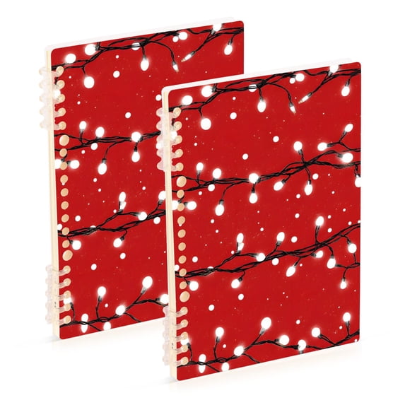 joogoo Spiral Journal Notebook Lights in Christmas College Ruled Notebooks 8.3" x 5.7" 2 PCs