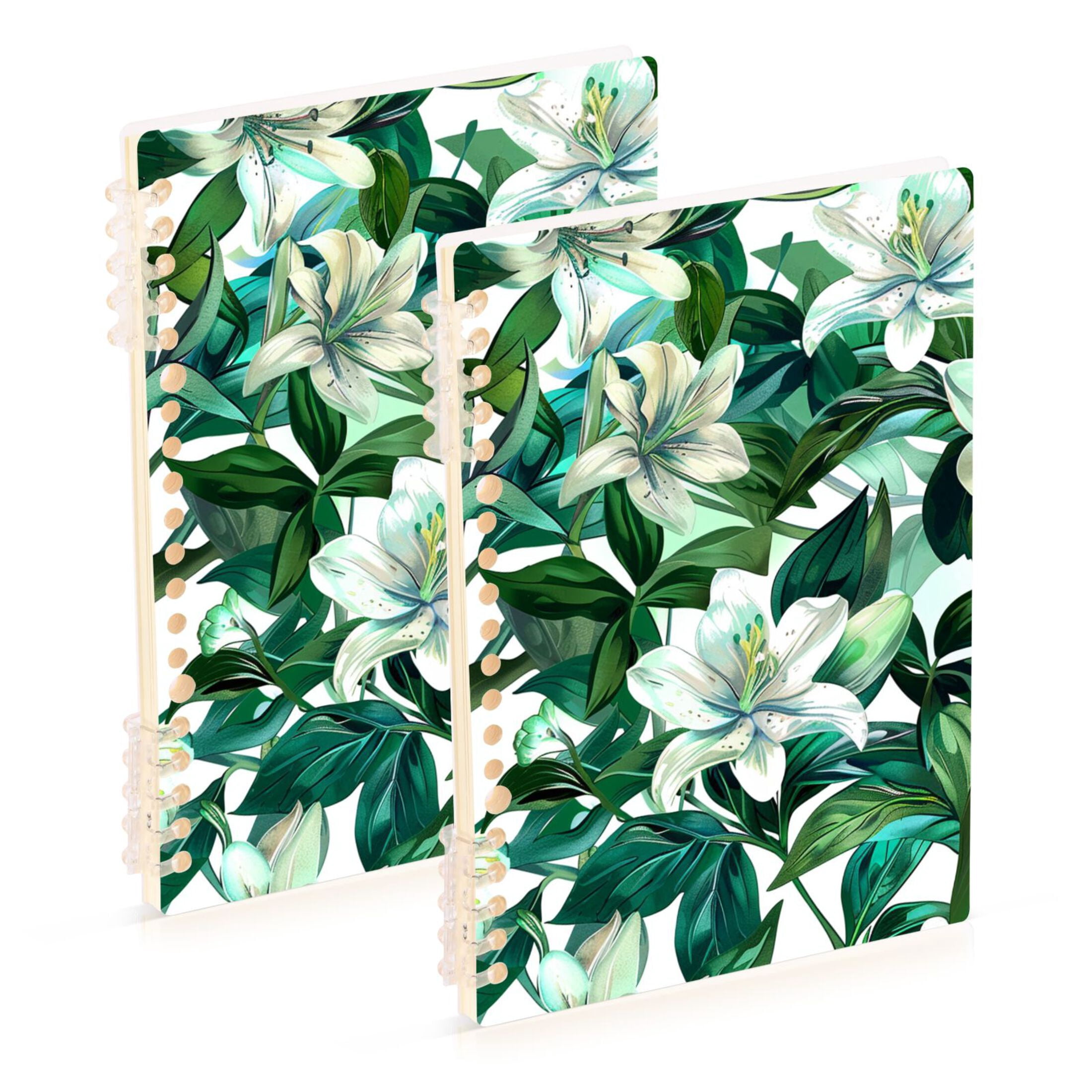 joogoo Spiral Journal Notebook Lily Flowers and Leaves College Ruled ...