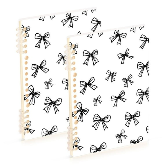joogoo Spiral Journal Notebook Line Bows College Ruled Notebooks 8.3" x 5.7" 2 PCs
