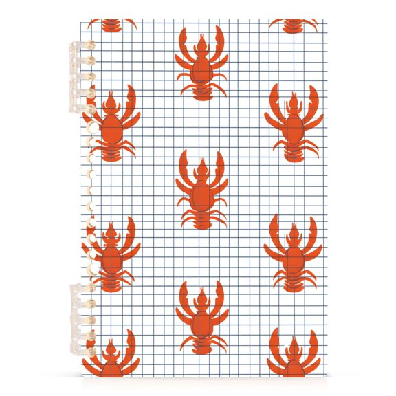joogoo Spiral Journal Notebook Lobsters Checkered College Ruled Notebooks 8.3" x 5.7" 1 PC
