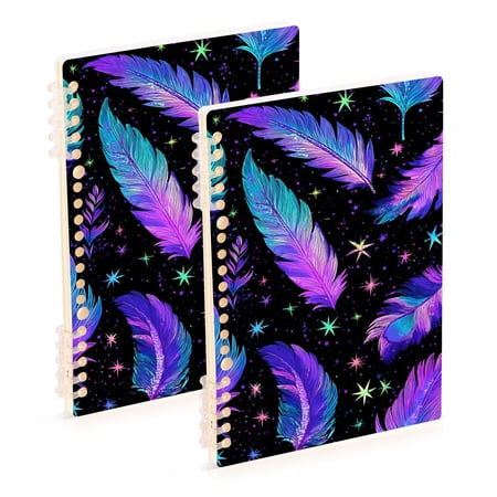 joogoo Spiral Journal Notebook Magic Feathers College Ruled Notebooks 8.3" x 5.7" 2 PCs