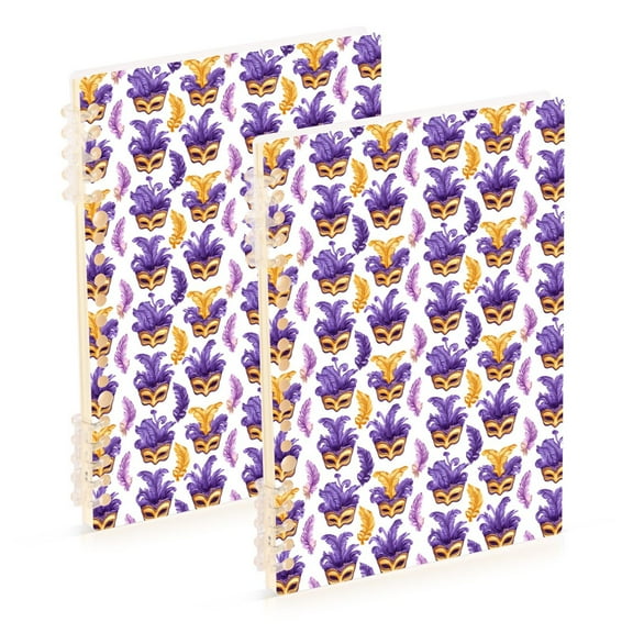 joogoo Spiral Journal Notebook Mardi Gras-1 College Ruled Notebooks 8.3" x 5.7" 2 PCs
