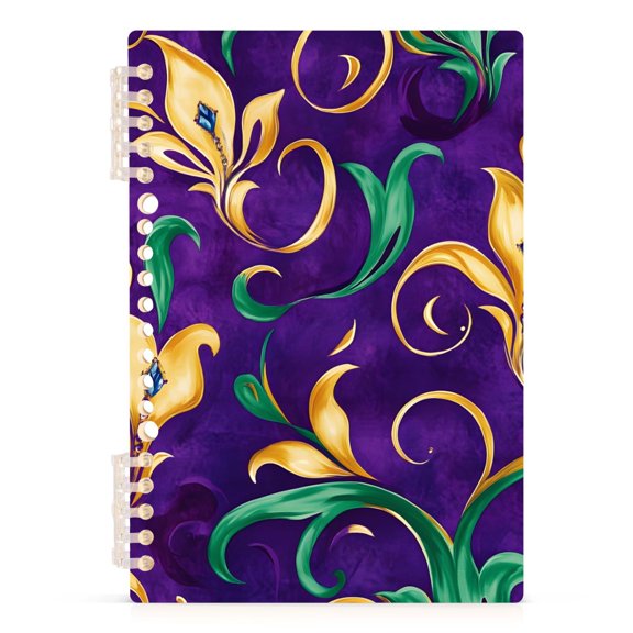 joogoo Spiral Journal Notebook Mardi Gras Leaf College Ruled Notebooks 8.3" x 5.7" 1 PC