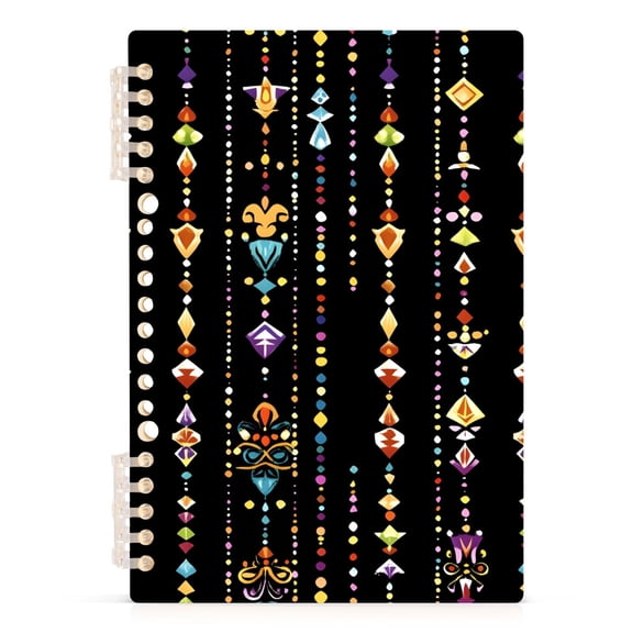 joogoo Spiral Journal Notebook Mardi Gras Print-1 College Ruled Notebooks 8.3" x 5.7" 1 PC