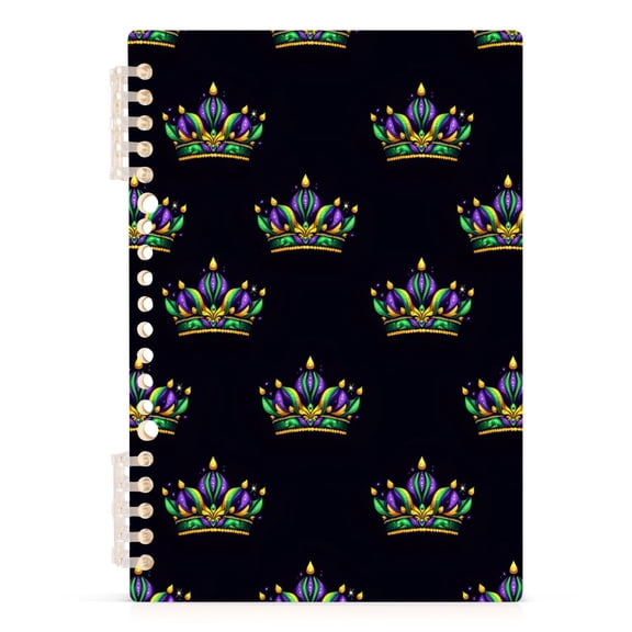joogoo Spiral Journal Notebook Mardi Gras Print College Ruled Notebooks 8.3" x 5.7" 1 PC