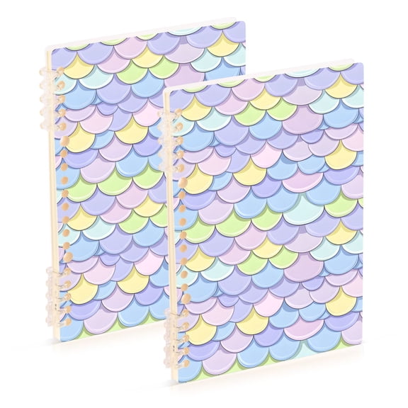 joogoo Spiral Journal Notebook Mermaid Scales-s1 College Ruled Notebooks 8.3" x 5.7" 2 PCs
