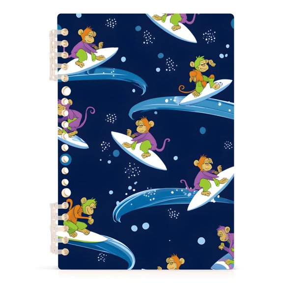 joogoo Spiral Journal Notebook Monkey Surfing College Ruled Notebooks 8.3" x 5.7" 1 PC