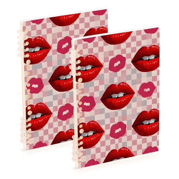 joogoo Spiral Journal Notebook Mouth on Checkered College Ruled Notebooks 8.3" x 5.7" 2 PCs