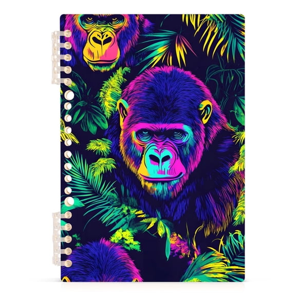 joogoo Spiral Journal Notebook Neon Funny Gorillas College Ruled Notebooks 8.3" x 5.7" 1 PC