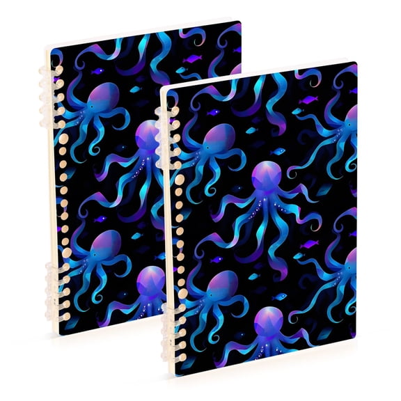 joogoo Spiral Journal Notebook Octopus Magic College Ruled Notebooks 8.3" x 5.7" 2 PCs