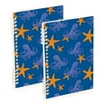 thumbnail image 1 of joogoo Spiral Journal Notebook Octopus Starfish Pattern College Ruled Notebooks 8.3" x 5.7" 2 PCs, 1 of 8