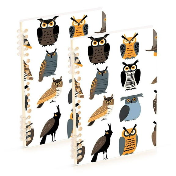 joogoo Spiral Journal Notebook Owl Pattern College Ruled Notebooks 8.3" x 5.7" 2 PCs