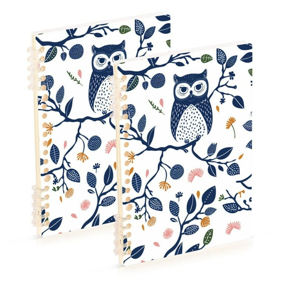 joogoo Spiral Journal Notebook Owl on Branch College Ruled Notebooks 8.3" x 5.7" 2 PCs