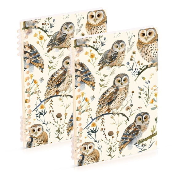 joogoo Spiral Journal Notebook Owl on Tree Branch College Ruled Notebooks 8.3" x 5.7" 2 PCs